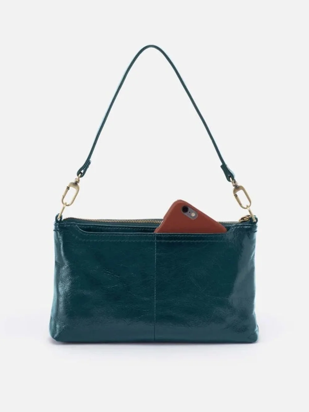 HOBO Teal Leather Wristlet Clutch